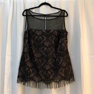 J.R. Nites Carol Lin Black Lace Blouse